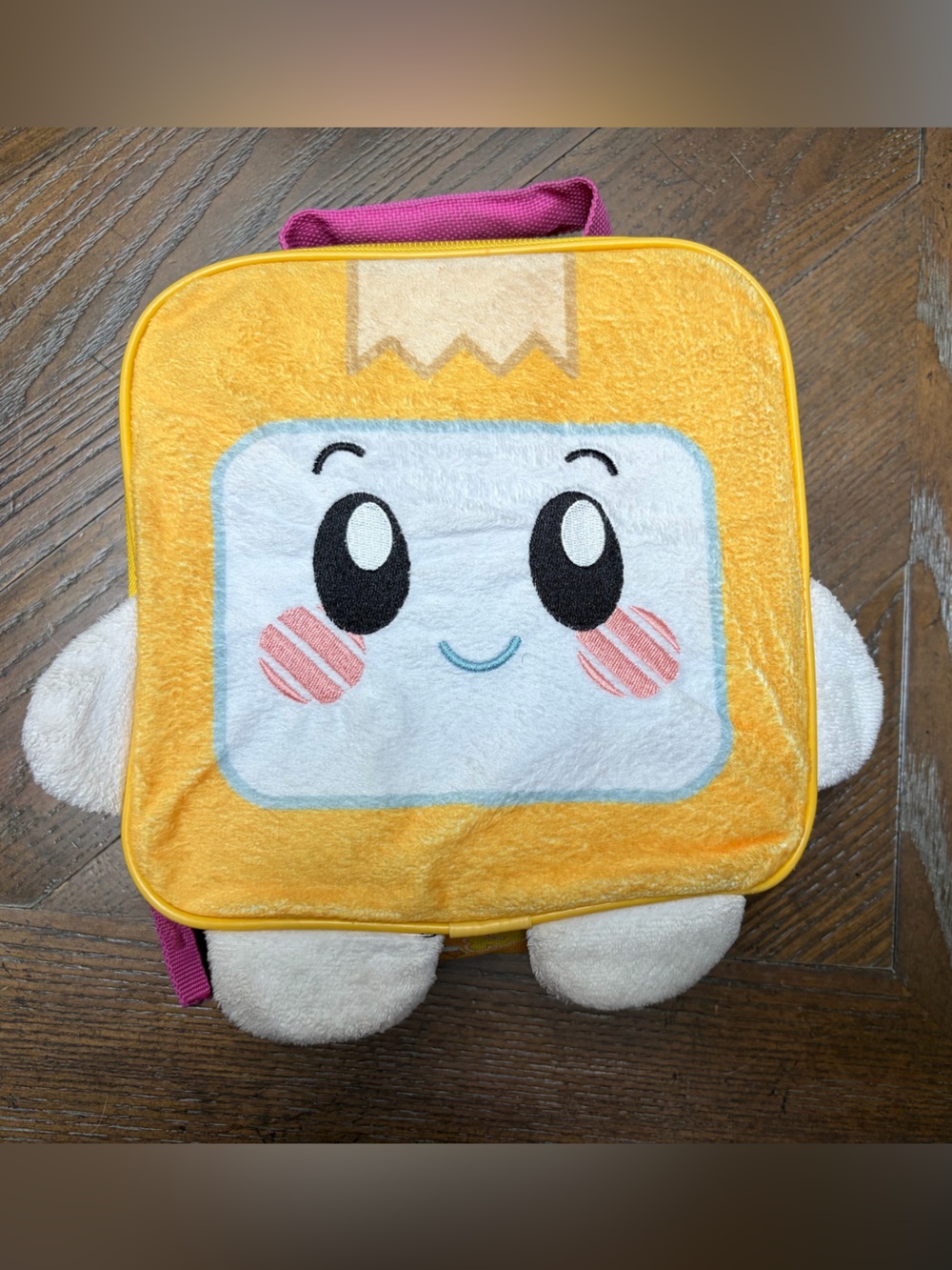 LankyBox Boxy Lunch Box Yellow Pink Plush Character Kids Insulated